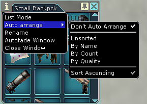 Backpack Auto Arrange